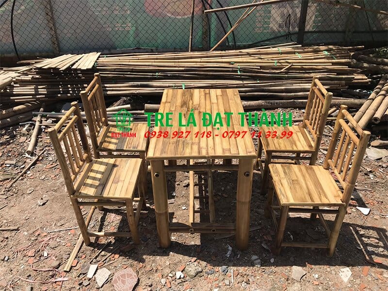Bàn Ghế Tre Mặt Bào - BGTMB009